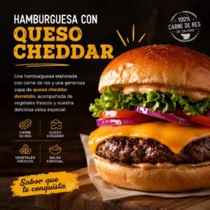 Hamburguesa queso cheddar