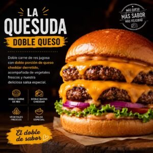 Hamburguesa con doble queso cheddar