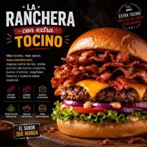 Hamburguesa con extra tocino