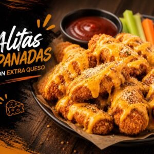 Alitas Apanadas con Extra Queso